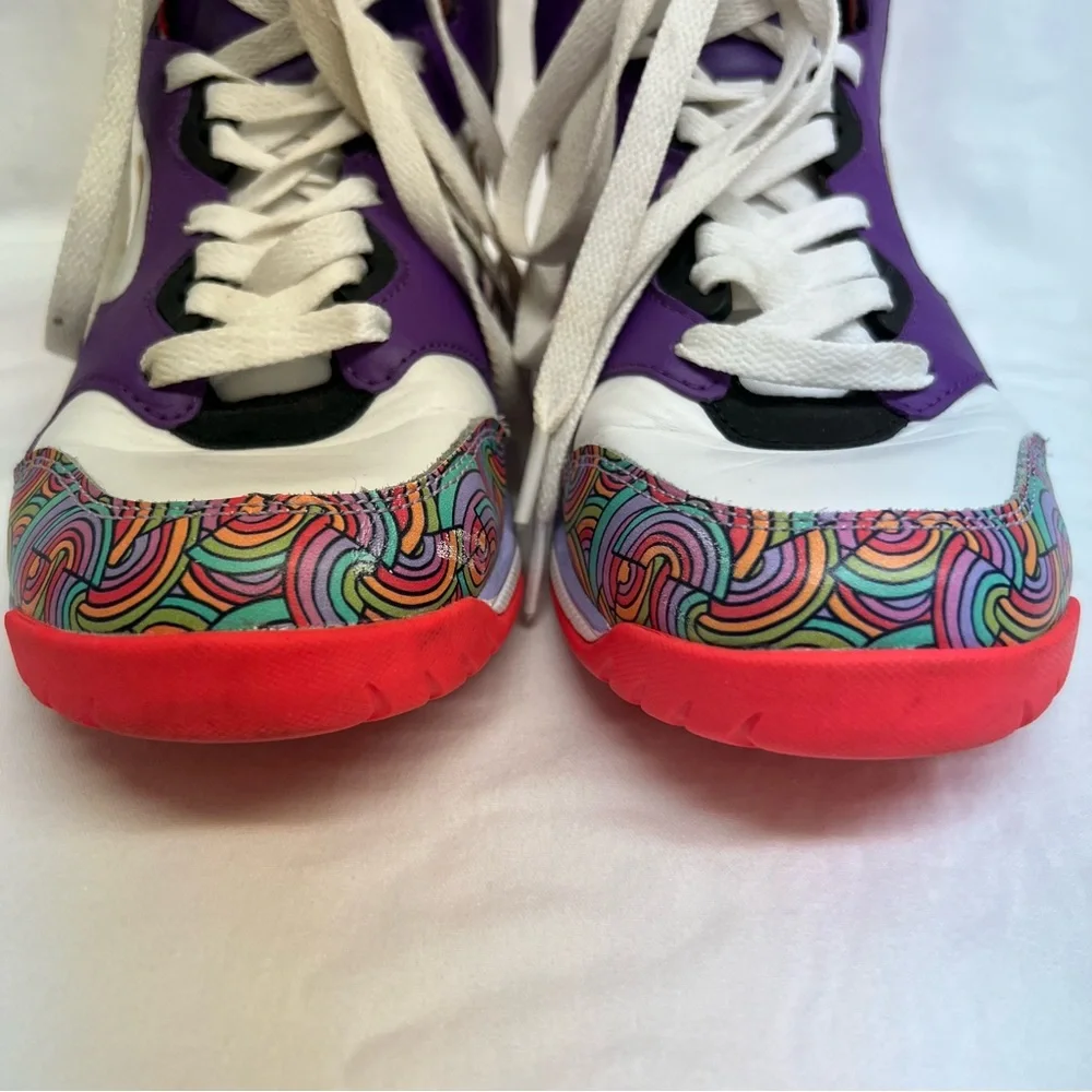 ZUMBA colorful neon rainbow hightop tennis shoes. - Picture 4 of 10